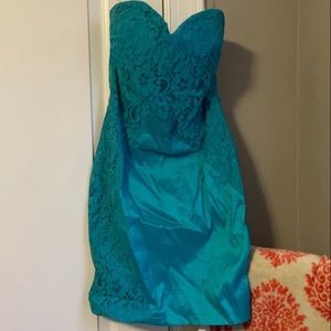 Turquoise sweetheart cocktail dress